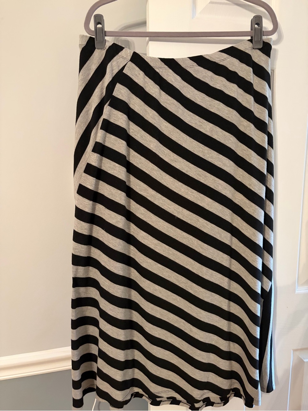 Style & Co. Black and Gray Striped Maxi Skirt - Picture 6 of 7